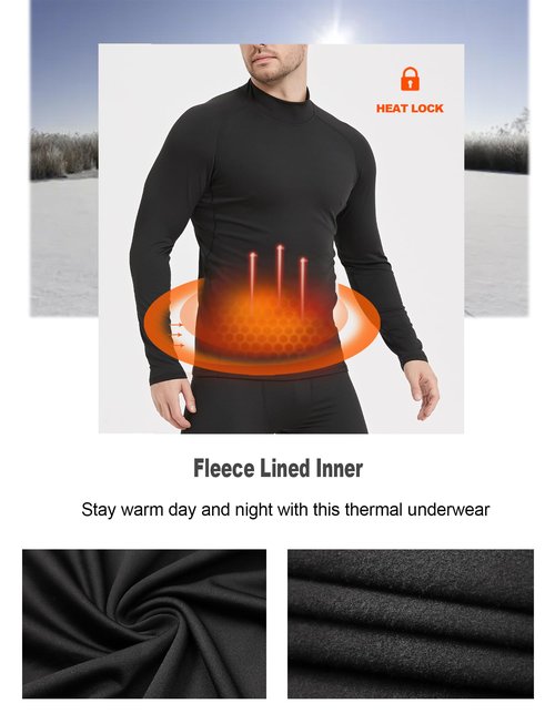 Dalavch 5 Pack Thermal Compression Shirts for Men Mock Turtleneck Long Sleeve Running Undershirt Base Layer Tops for Winter 5 Black X-Large