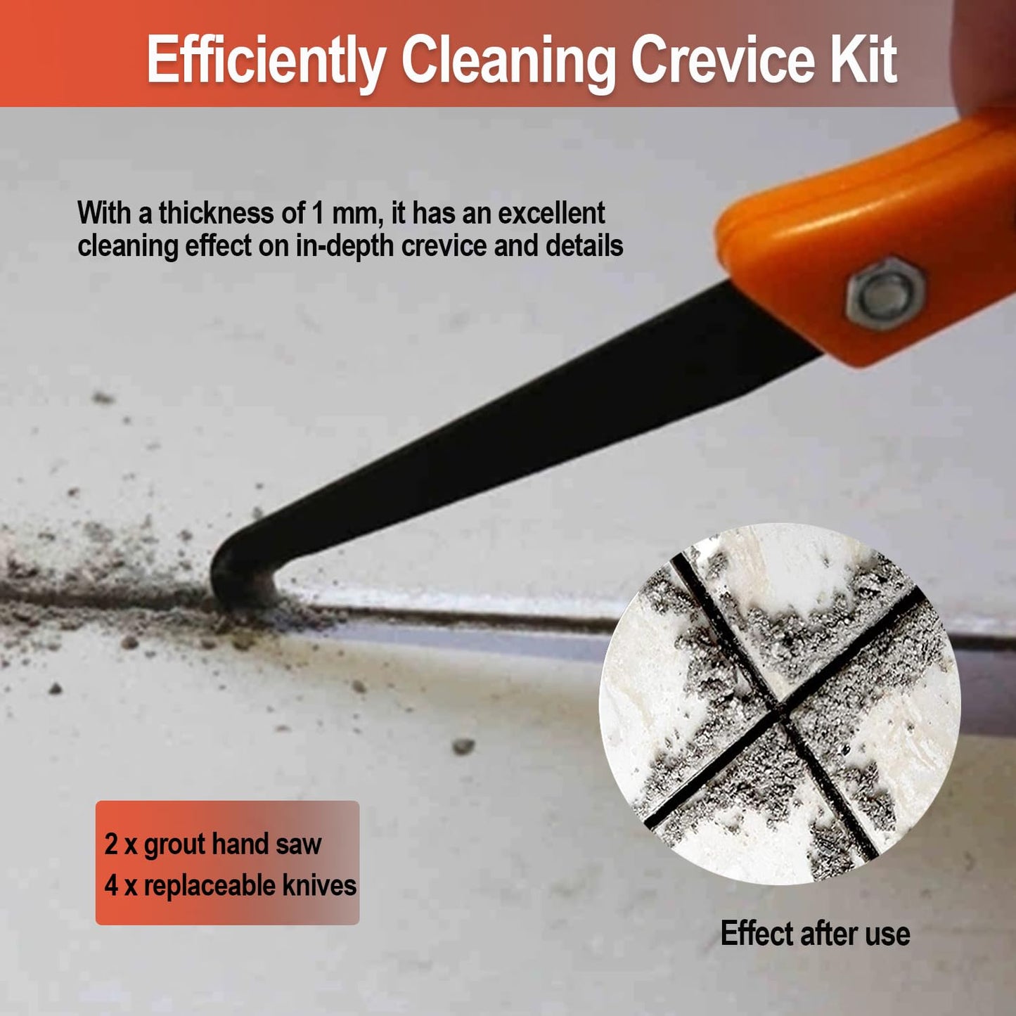 LABOFiC 14pcs Grout Removal Tool Kit, 2 Tile Grout Saws with 6 Extra Blades, 2 Grout Hand Saw with 4 Extra Blades, Tile Joint Cleaning Tools, Ideal for Tile Gap Cleaning and Repair