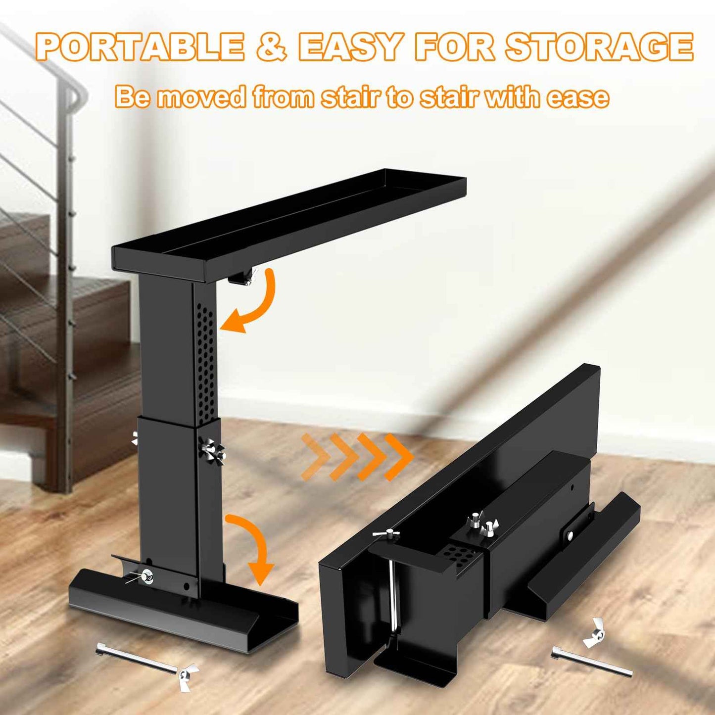 Foldable Heavy Duty Ladder Extender Plus-Adjustable Height 13.4-19.1", Ladder Leveler for Stair-Ladder Aide-Ladder Leveler for Extension Ladders with 27x5.63" Platform-Non-Slip Mat-Holds up to 880lbs