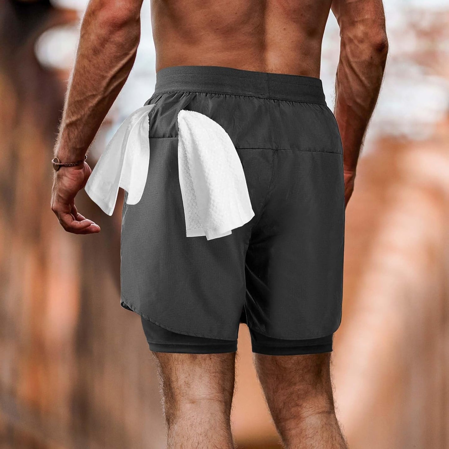 NIMOJIRO Men's 2-in-1 Running Shorts - Lightweight Athletic Gym Wear for Outdoor Training
