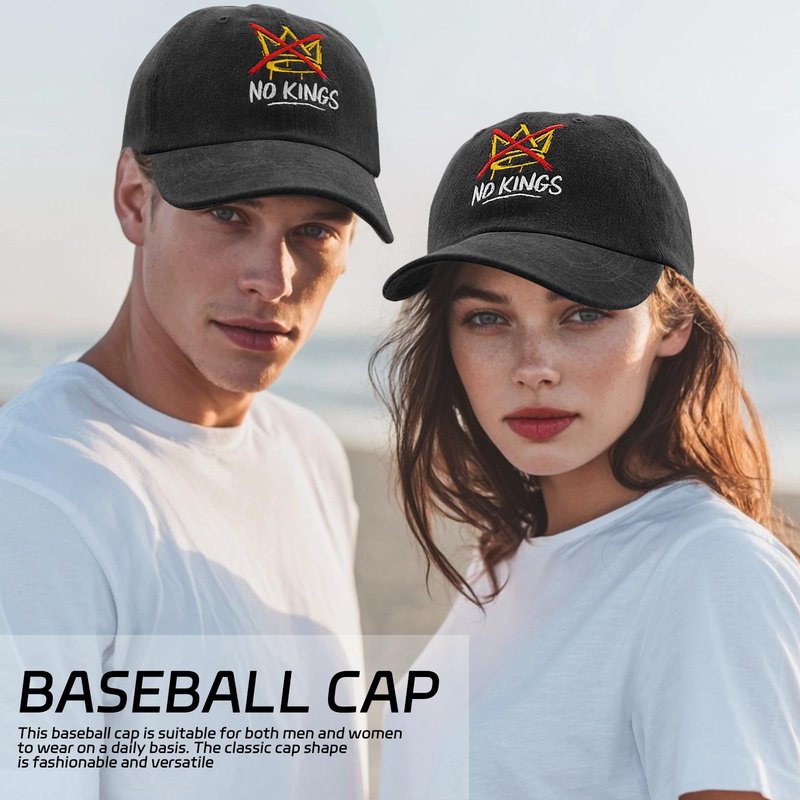 No Kings Hat, No Kings in America Political Hat Men Women, Adjustable Washed Cotton Baseball Caps