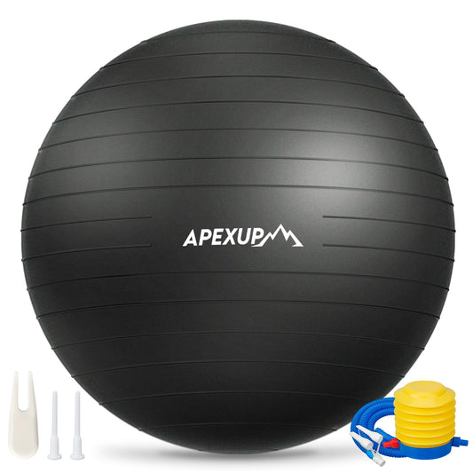 APEXUP Yoga Ball, 660 lbs Anti-Burst Exercise Ball with Pump, 5 Sizes