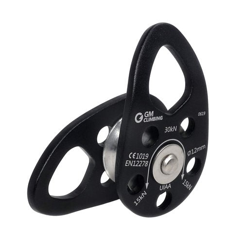 GM CLIMBING Swing Cheek Micro Pulley 30kN Self-lubricating Bushing CE UIAA Certified Black Pack of 2