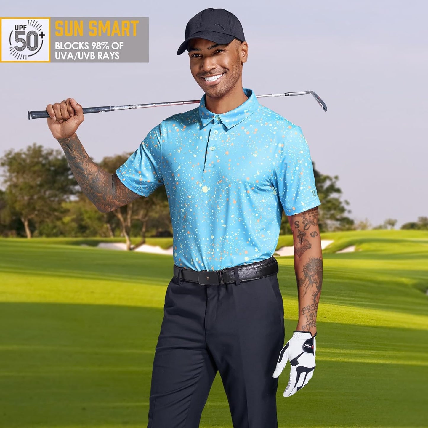 Skiennix Golf Shirts for Men - Dry Fit Performance Short Sleeve Polo | Moisture-Wicking Design