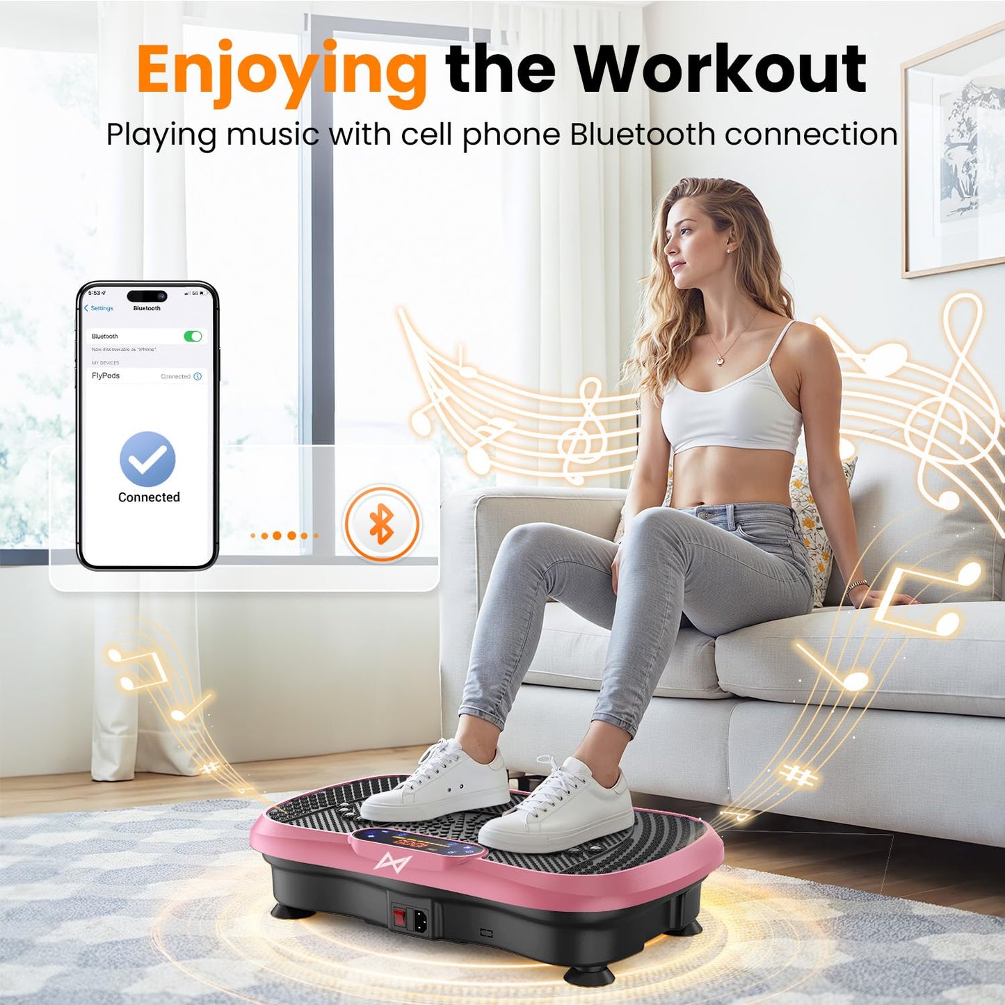 AXV Vibration Plate Fitness Platform Exercise Machine Vibrating Shaking Full Body Shaker Workout Vibrate Stand Shake Board Sport for Weight Loss Fat Burner for Gym Home Office