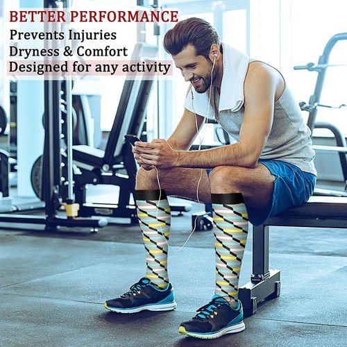 CHARMKING Compression Socks - 15-20 mmHg Support for Circulation | 8 Pairs for Athletic Running & Cycling