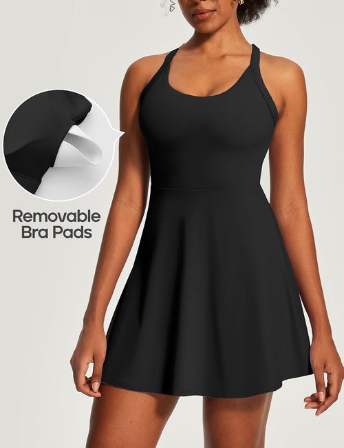 Heathyoga Tennis Dress for Women - Comfortable Athletic Dress with Built-In Shorts & Bra | Perfect for Golf & Workouts