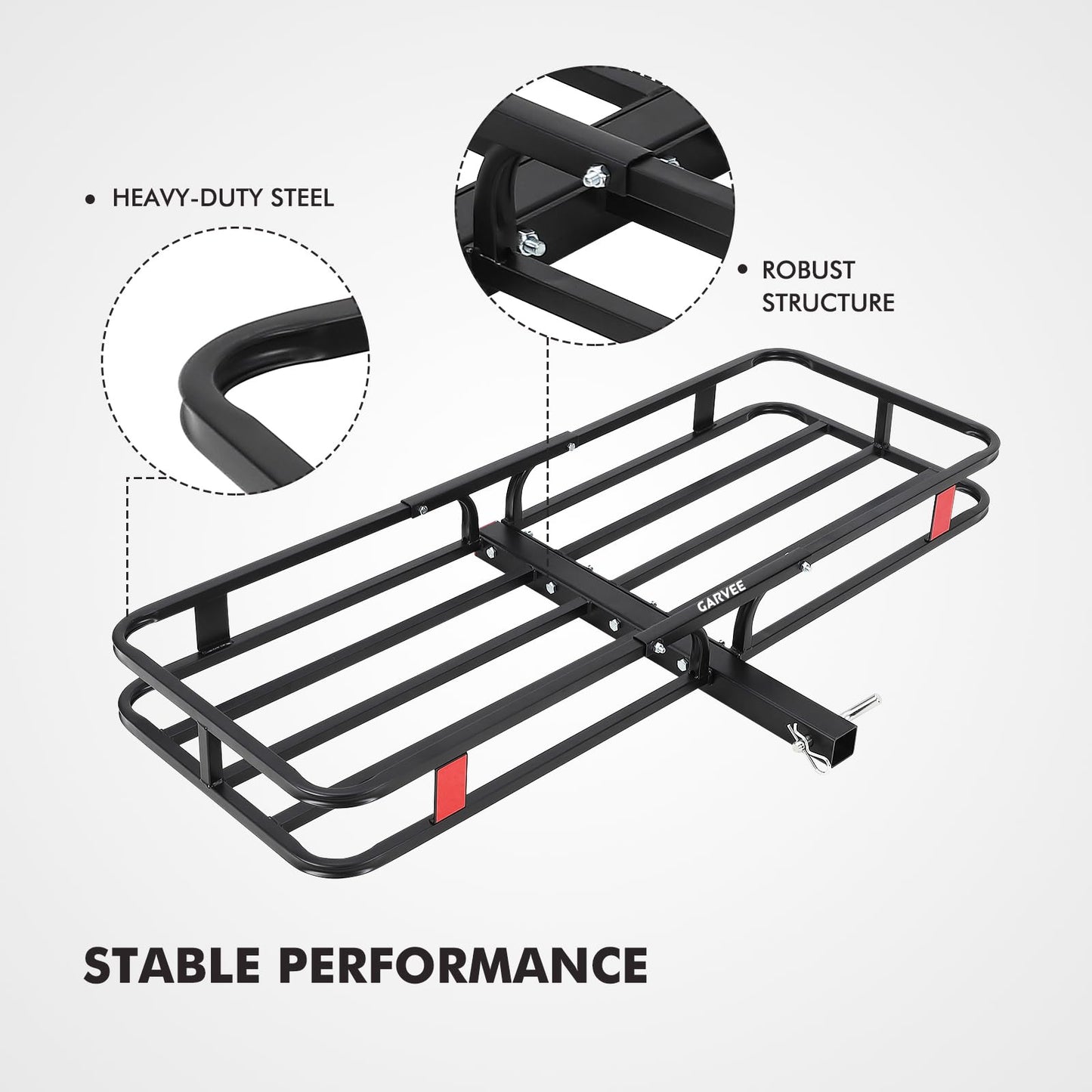 Garvee 500 LBS Hitch Cargo Carrier - Heavy Duty 2 Inch Receiver Luggage Basket for SUV,Pickup Truck,Camping & Travel