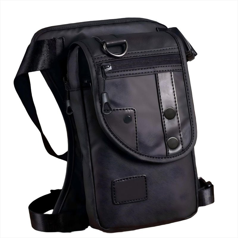 Waterproof Oxford Leg Bag for Men and Women, Motorcycle Riding Hiking Travel Multi-Function Bag, Black