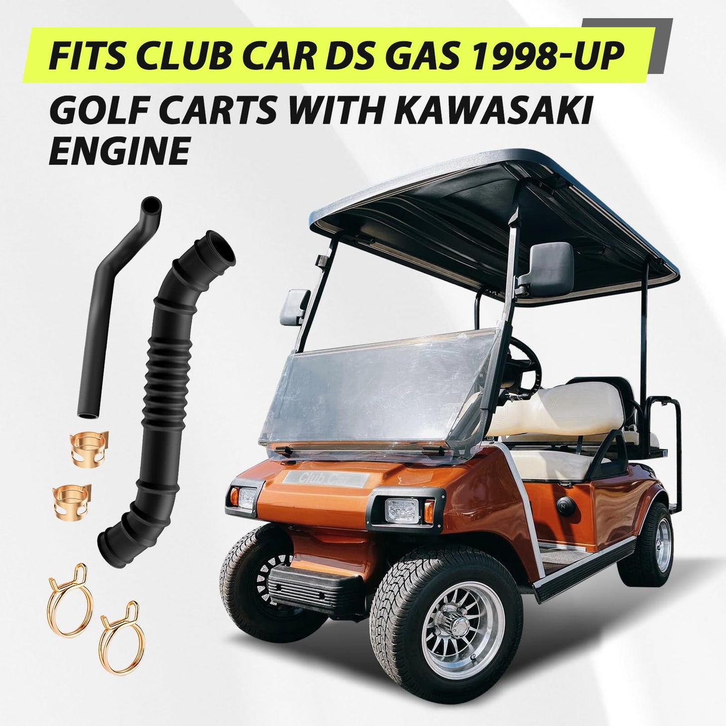 Panglong Club Car DS Gas Air Intake Hose, Suitable for 1998-UP Club Car DS Gas Golf Carts with Kawasaki Engine, OEM Reference #101837101, 101971301, 92059-2280, 1016572, 1017466