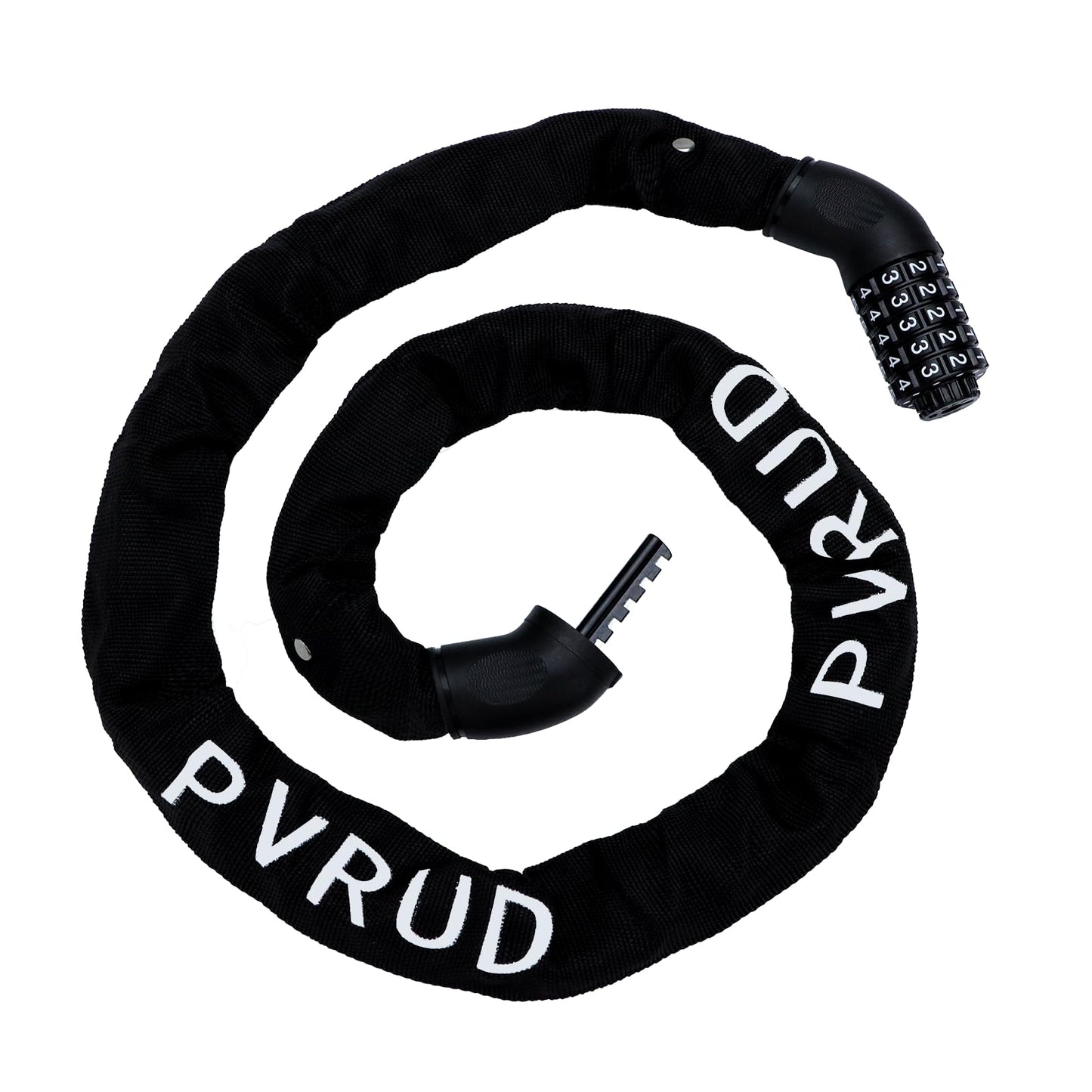 Pvrud Bike Chain Lock, 5 Digit Combination Heavy Duty Anti Theft 3.9Ft Bicycle Chain Lock,6mm Thick High Hardness keyless Bike Lock for Bike,Scooter,Motorcycle,Door, Gate