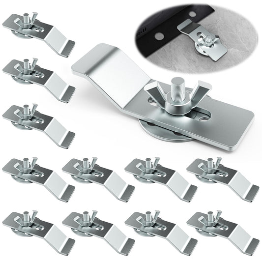 12 Pack Undermount Sink Clip, Sink Clips Kit,Sink Mounting Kit Bracket, for Bathroom Kitchen Marble Granite Vanity Countertop Installation and Repair Kit - Silver