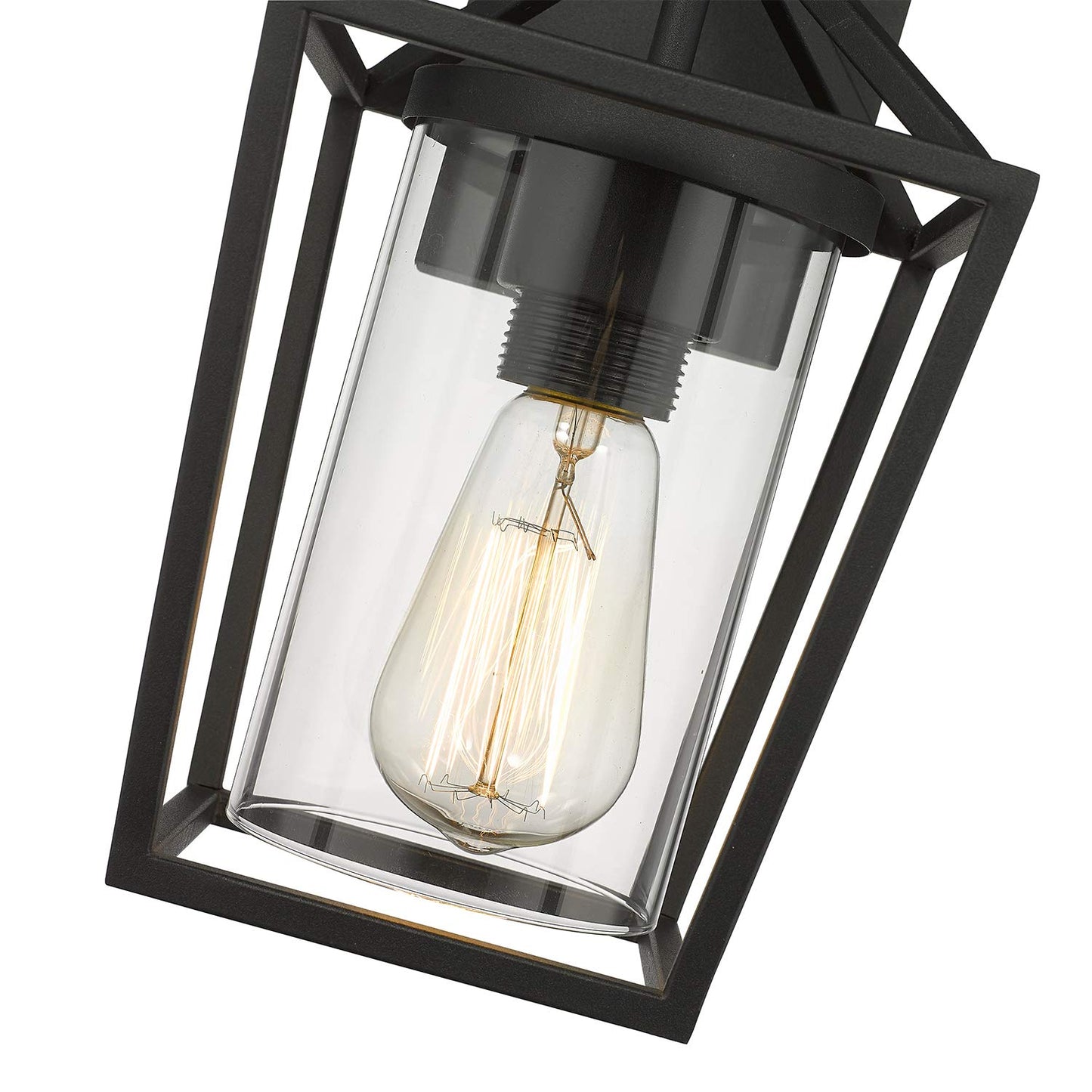 Emliviar Outdoor Wall Lights 2 Pack, Exterior Wall Mounted Light Fixtures, Black Finish with Clear Glass, 20065B3-2PK