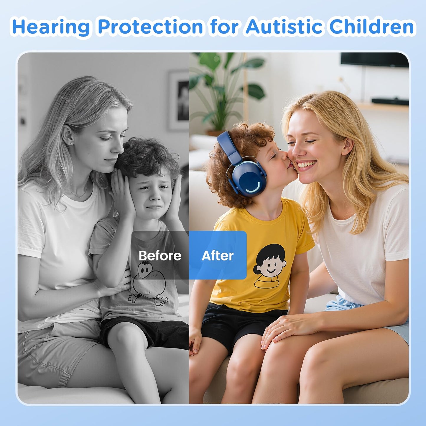 Link Dream Ear Protection Ear Muffs for Kids Noise Reduction SNR 30dB Hearing Protection for Show, Concert, Events, Fireworks (1, Blue)