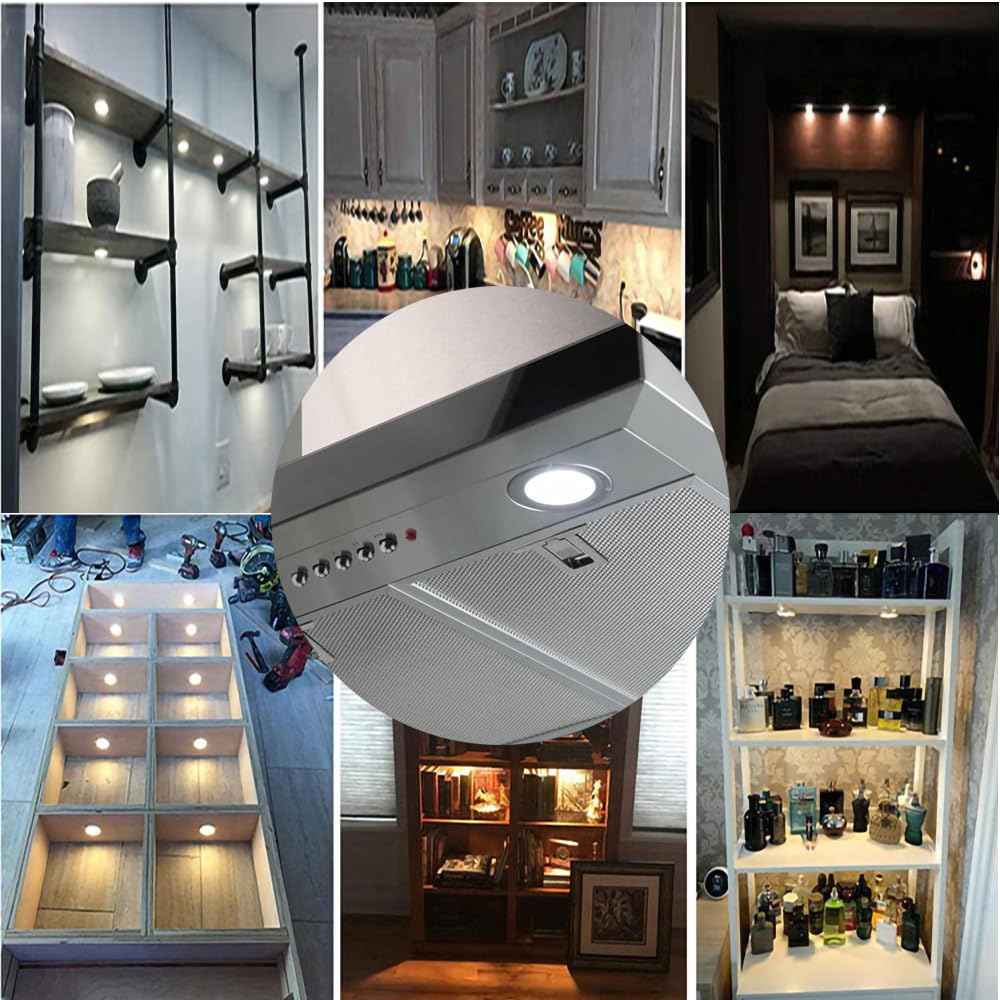 MoKongFu 2-Pack DC 12V 1.5W LED Kitchen Cooker Range Hood Light Bulb Diameter 68mm Milky Cover Smoke Exhauster Ventilator Light Lamp with SM Male Connector (White 6000K)