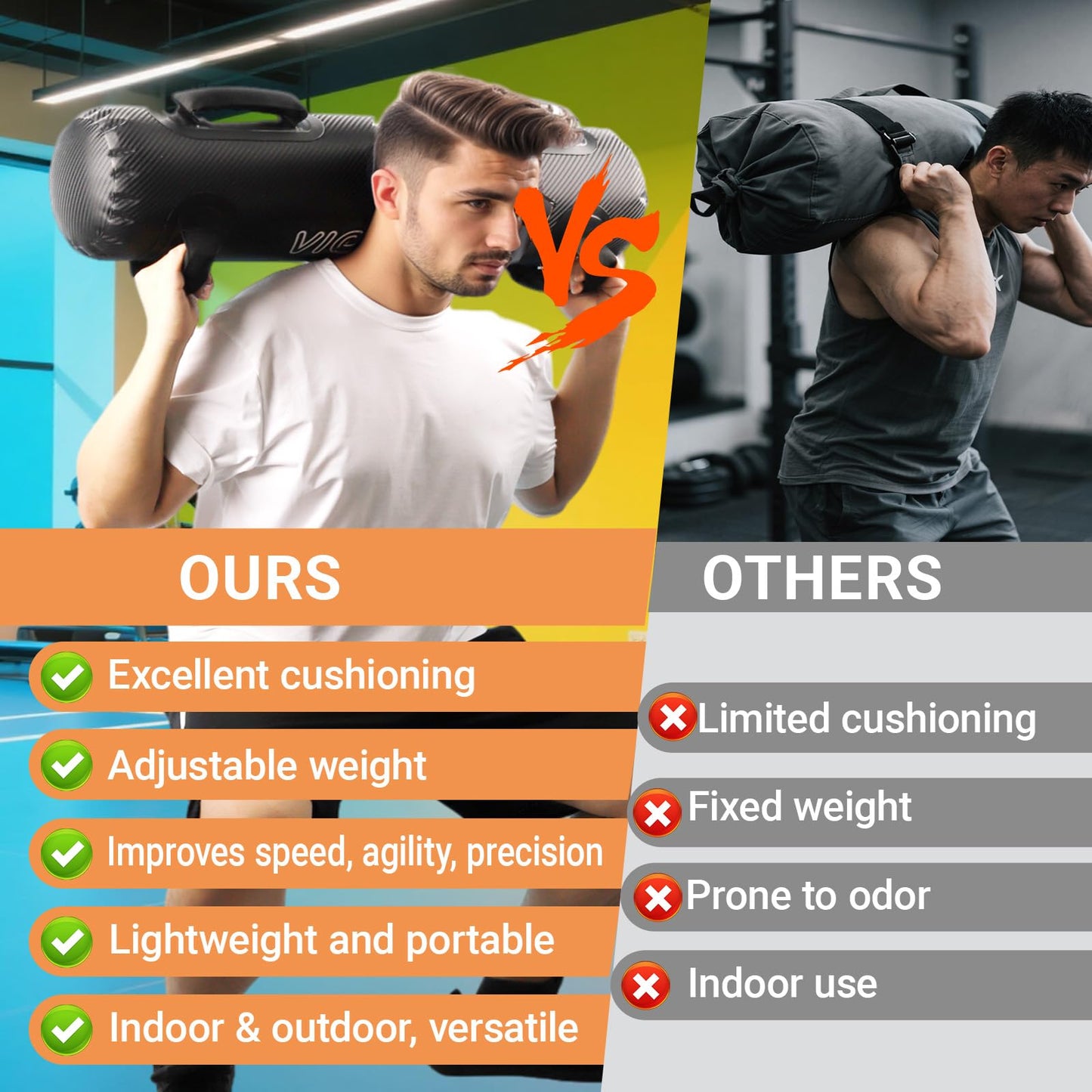 Aqua Bags-Water weight Bag Up to 49lbs - Unstable Core Water Weight Ball, Adjustable Workout Sandbag Alternative for Full-Body Exercise, Portable Stability & Balance Trainer for Instability Training