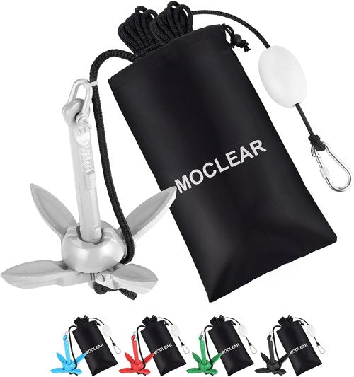 Kayak Anchor Kit - 1.5/3.5 lb Compact Folding Grapnel Anchor for Kayaks, Canoes & SUPs | Lightweight Rust-Resistant Design