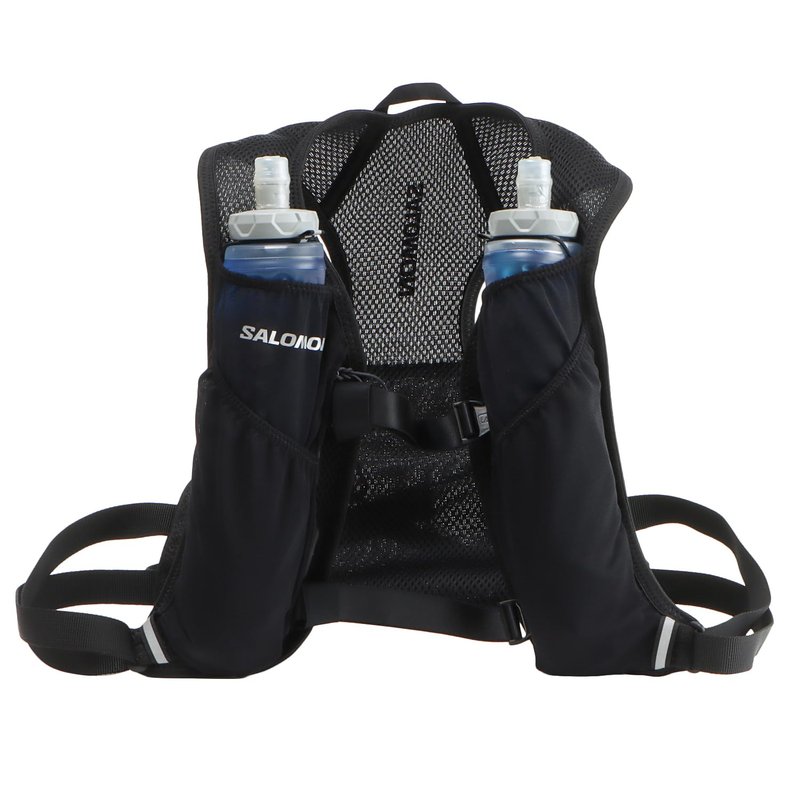 Salomon AGILE 2 Running Hydration Pack with flasks, BLACK, NS