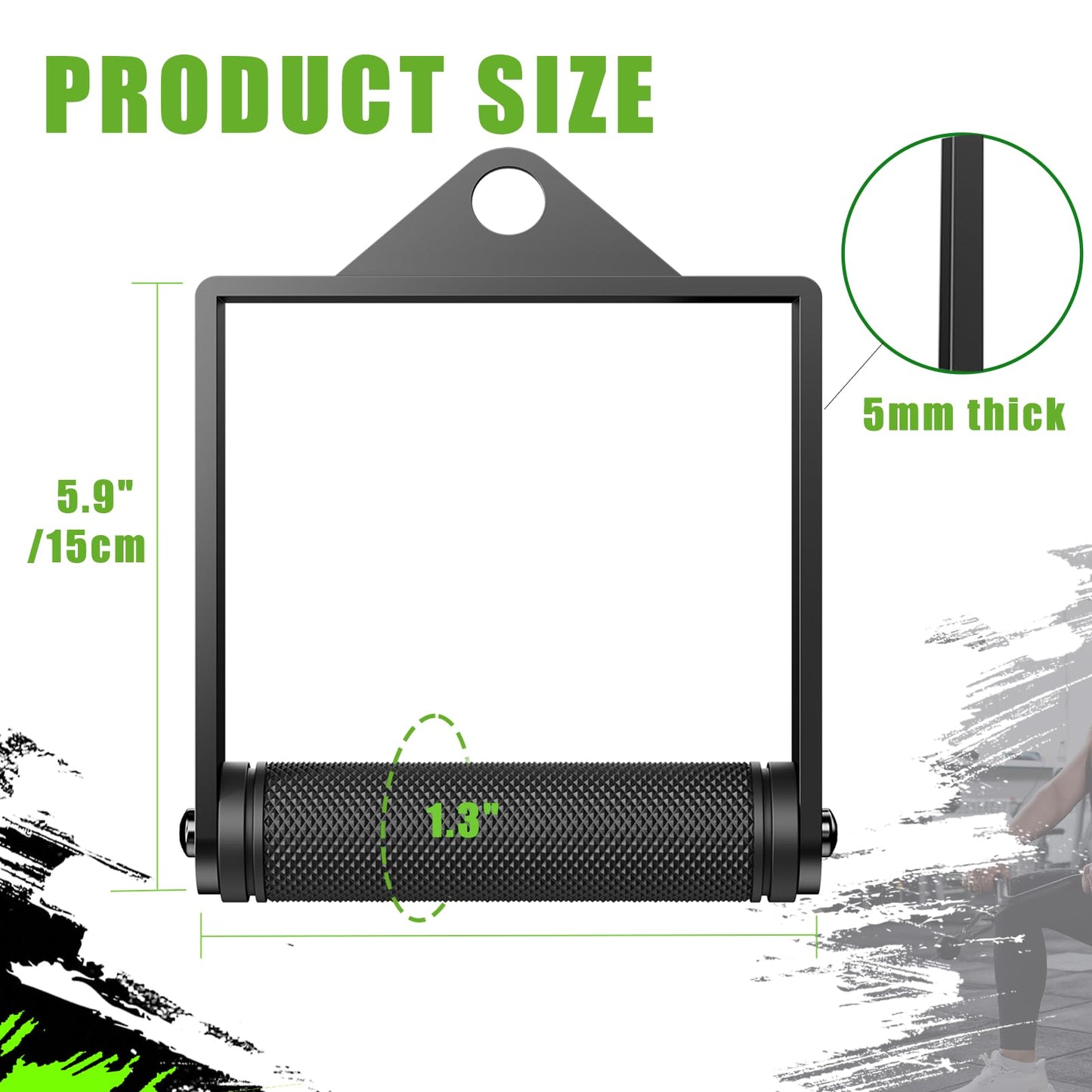 D Handle Cable Attachment, Exercise handles for Gym,Heavy Duty Working Out Handles, Durable Cable handles with Rubber Non-Slip and Comfortable Grip (2 PCS)