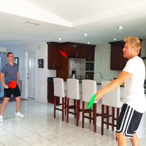 Jazzminton Variety Paddle Ball Game - Racquetball Set Wooden Beach Racket Games for Kids and Adults