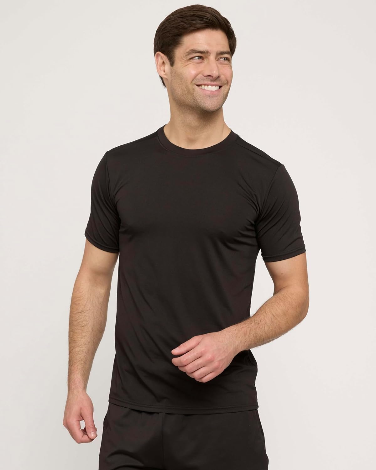 Real Essentials Men's Dry-Fit Short Sleeve Crew Neck T-Shirts - 5 Pack for Gym & Fitness