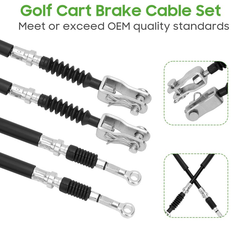 10L0L Golf Cart Brake Cable Set Compatible with for Yamaha G8 G14 G16 G19 G20 G22 Gas and Electric Golf Carts (Passenger Side #JF2-F6351-10 & Driver Side #JF2-F6341-00)