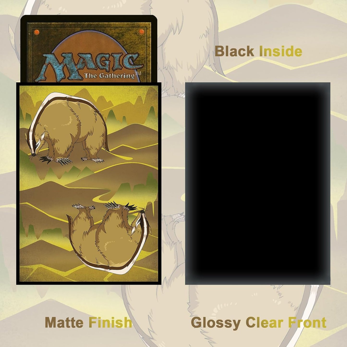 MTG Card Sleeves - 100PCS Standard Size Art Deck Protectors | Matte Back & Clear Front for Magic The Gathering