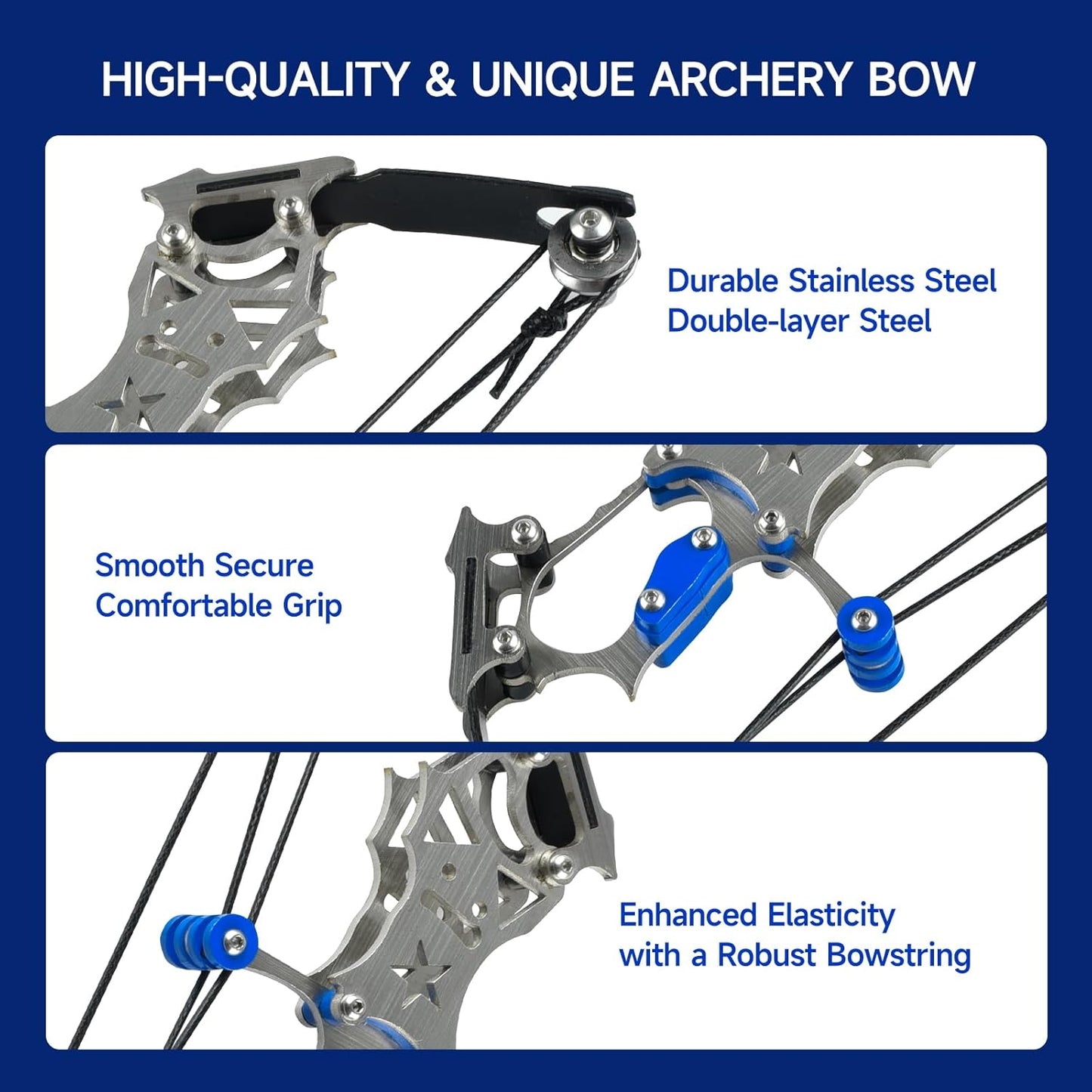 Skiennix Mini Compound Bow and Arrow Set - Archery Target Shooting for Ages 14+ | Cool Gadget for Stress Relief
