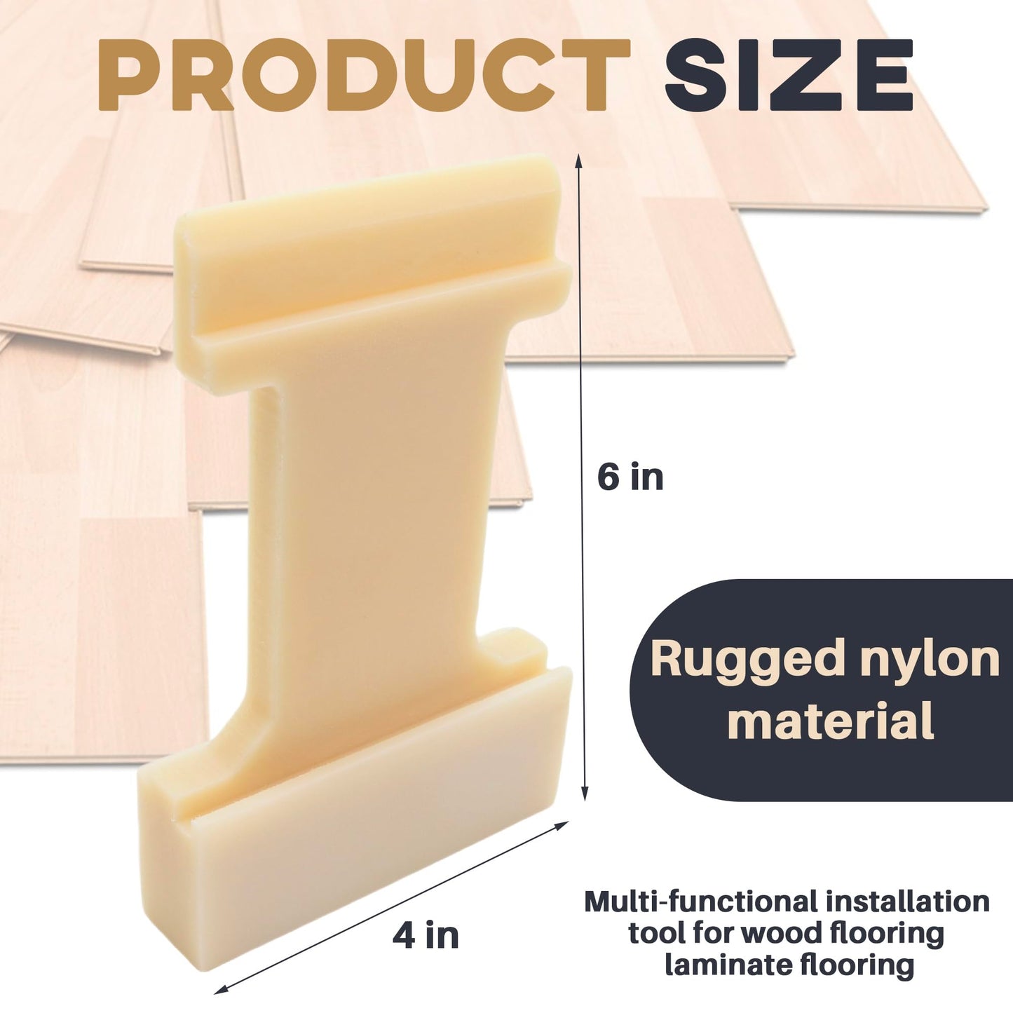 Terixe 4-in-1 Laminate Flooring Tools - Nylon Tapping Block Kit for Laminate Plank and Wood Flooring Installation, Inclined, Barb, U, V, L Slots