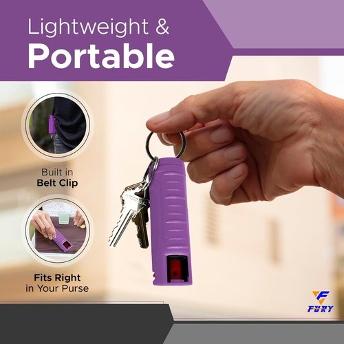 FURY Hardshell Pepper Spray - Max Strength 12Ft Range with UV Dye & Anti-Leak Design | Self-Defense Tool