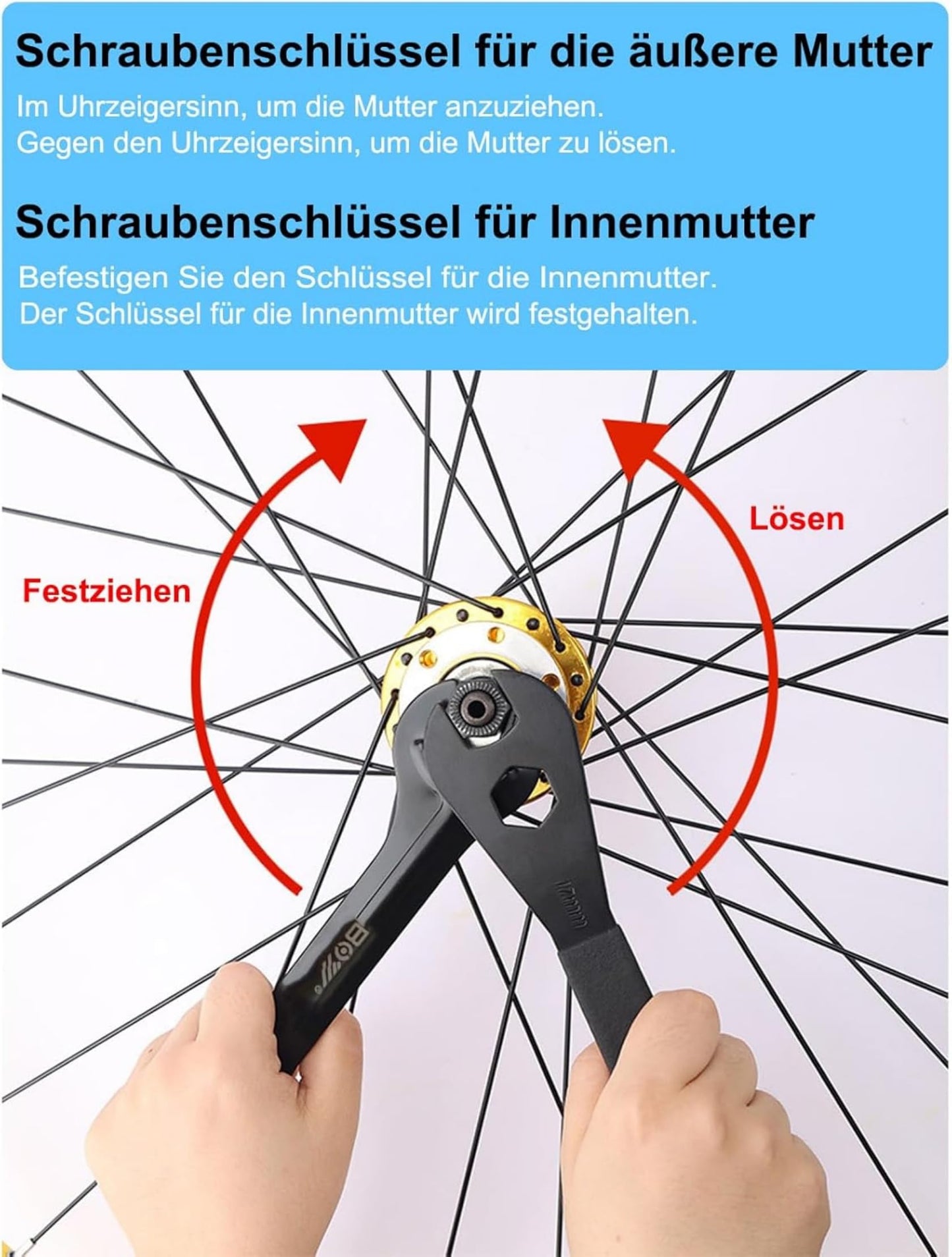 Phidinova Bike Cone Wrench Set Tool, Bicycle Wheel Hub Axle Nut Install Remover Cycling Spanner Hub Repair Removal Tool 4 PCS (13, 14, 15, 16mm)