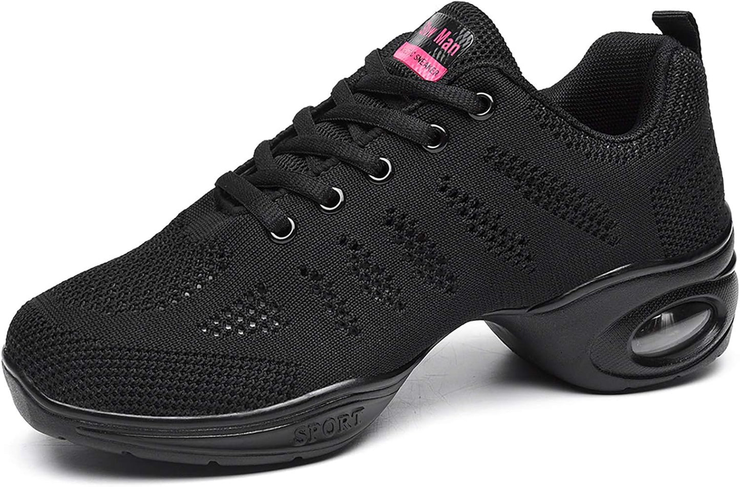 Skiennix Women's Jazz Shoes - Breathable Lace-Up Sneakers with Air Cushion | Split Sole Athletic Dance Shoes