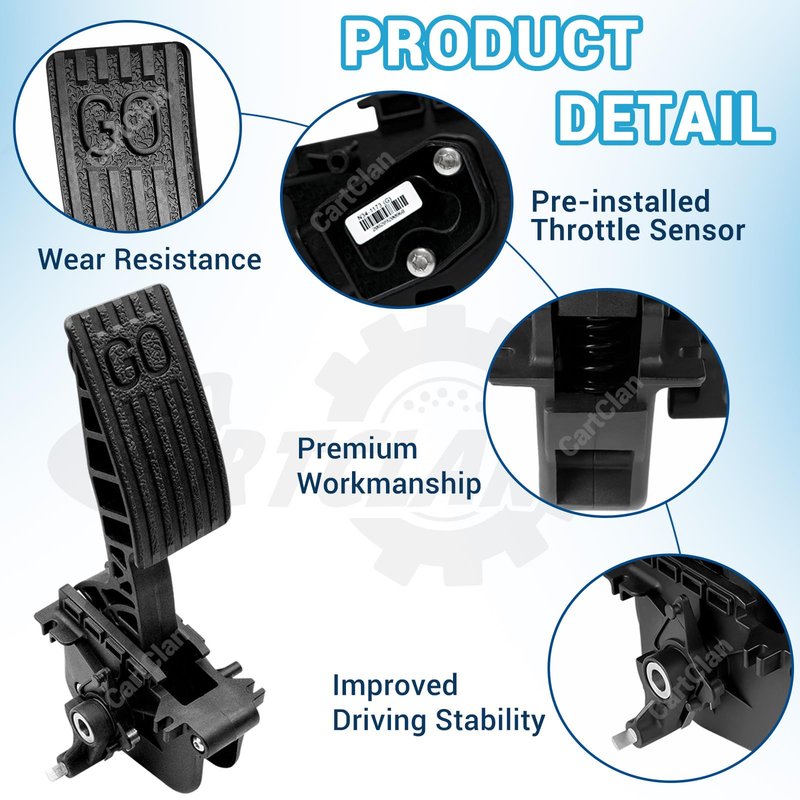 CartClan Golf Cart 2nd Gen Accelerator Pedal Assembly with Throttle Sensor Kit Suitable for 2010-Up Club Car Precedent/Tempo/Onward Gas Golf Carts, OEM# 102595502