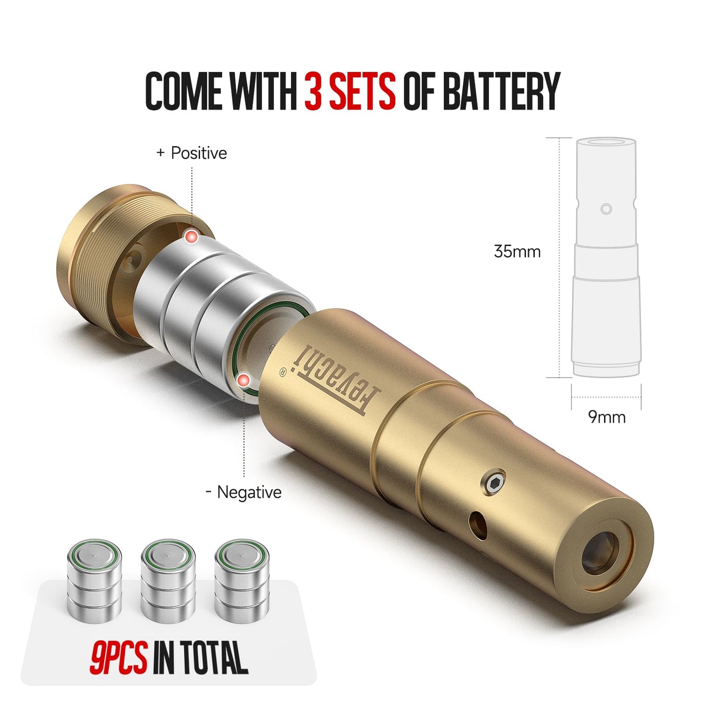 Feyachi Laser Bore Sight 9mm/223 5.56 Red Laser Boresighters with 9 Batteries Bore Sighting Kit