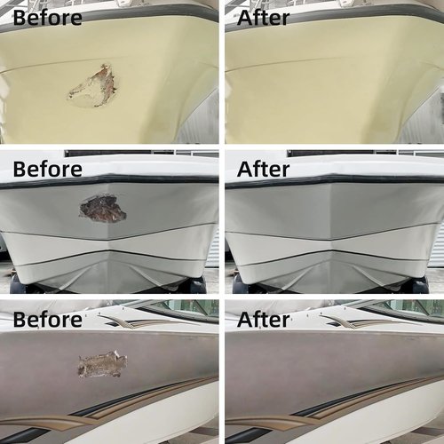 FENFANDAS Fiberglass Boat Repair Kit - Marine Gel Coat & Epoxy Filler for Holes, Chips, Cracks (Color Match)
