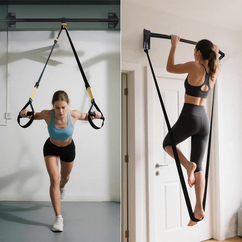 Purife Wall Mounted Heavy Duty Pull Up Bar Doorway With Assist Band, Strength Training Pullups Bar for Doorframe, Thick Metal Sturdy Wall Hanging Bar, Wood Beam or Joist Mount Chin Up Bars 500 lbs