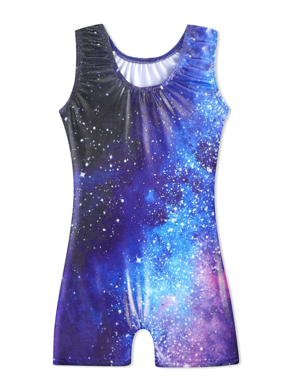 HOZIY Toddler, Little Kid Leotard with Shorts Gymnastics 2-3t 18-24 Months Unitard Blue Galaxy Milky Way Purple Hot Pink Starry Sky Stars Navy Blue Tumbling Outfits Biketard Sparkle