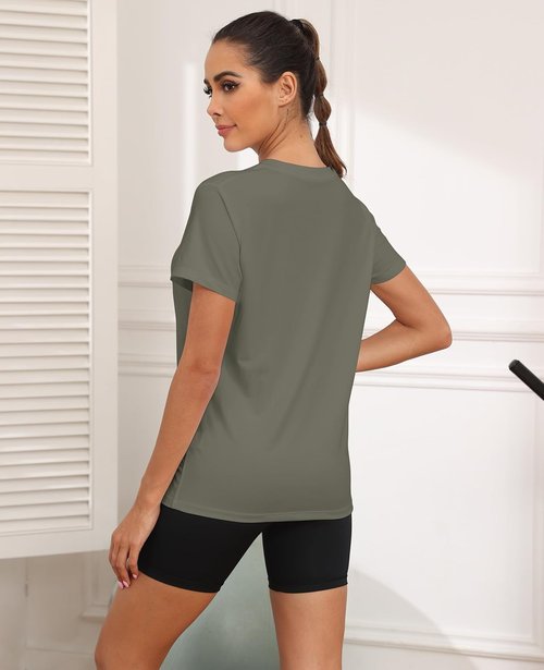 KevaMolly Workout Tops for Women - UPF50+ Breathable Loose Fit Yoga T-Shirts | Short Sleeve Athletic Tee