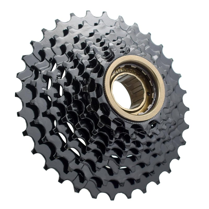 VG SPORTS Bike Freewheel, 7/8/9 Speed 13-28T/13-32T Bicycle Freewheel Threaded Type Freehub Cycling Replacement Part (9s 13-32T Black)