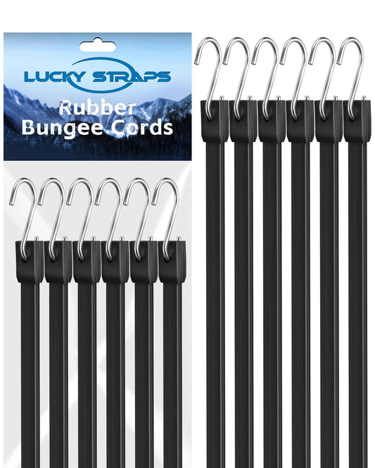 4 Inch Short Rubber Bungee Cords Heavy Duty Outdoor, Mini Small Bungee Straps with Upgraded Hooks, Black Tarp Straps with 1.9X Max Stretch & 100% Rubber for Cargo, Van, Truck, Motorcycle, etc (9 Pcs)