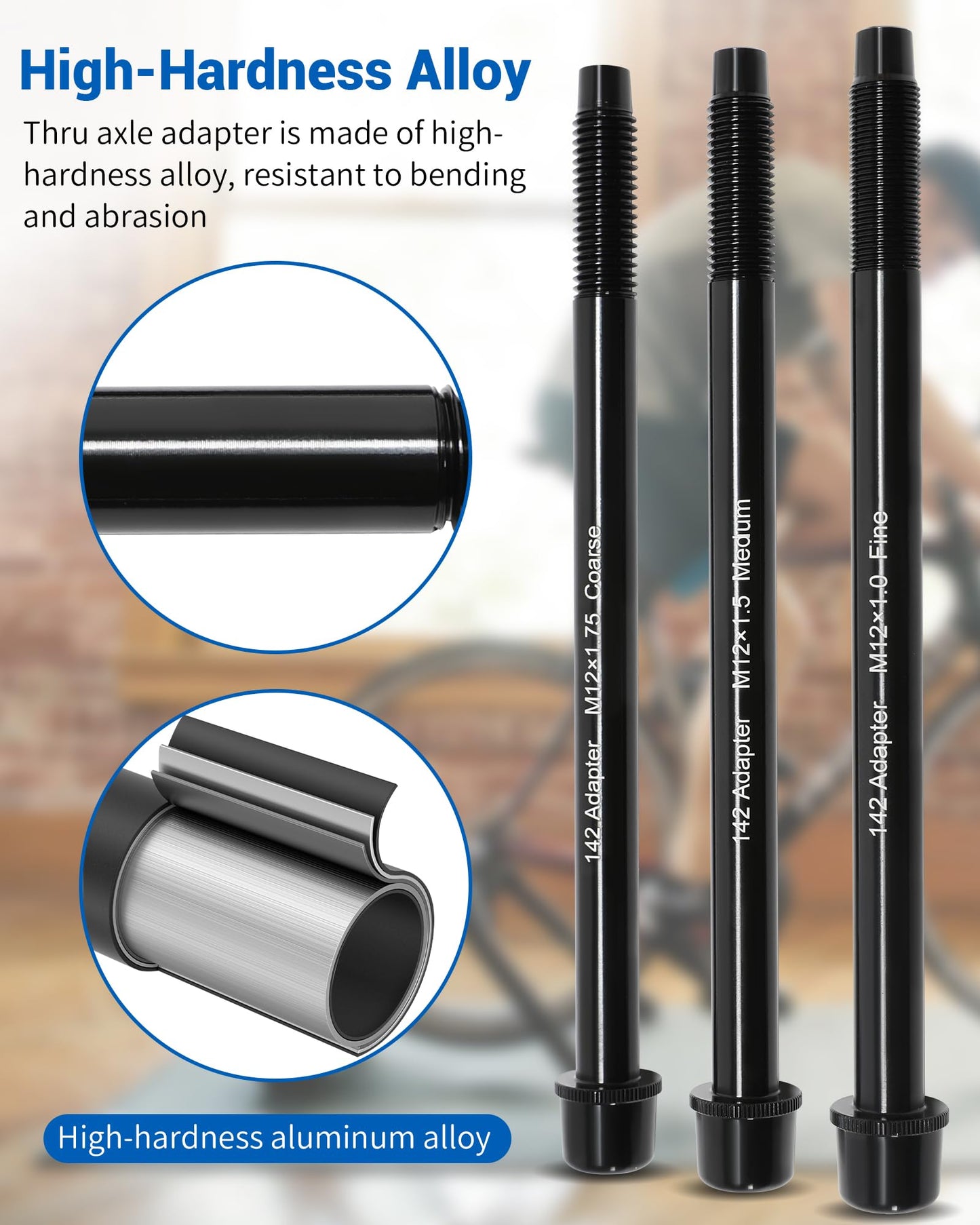 Seekdesi 12x142 Thru Axle Adapter Kit Compatible with Wahoo KICKR SNAP Bike Trainer,Thru-Axle Rear Fork Adapter Made of High-Hardness Aluminum Alloy, Perfectly Matching 12x142mm Bicycle Trainers