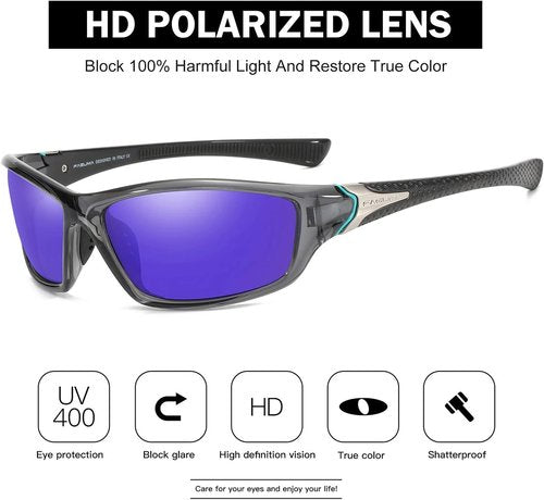 FAGUMA Polarized Sports Sunglasses - UV400 Protection for Men | Ideal for Cycling, Driving, and Fishing