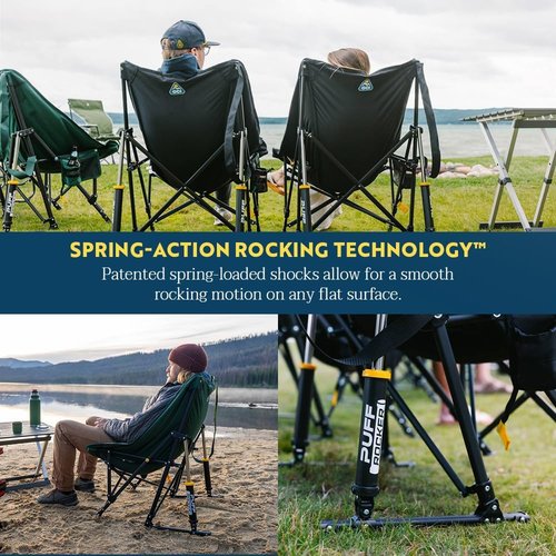 GCI Outdoor Puff Rocker - Comfortable Folding Chair for Relaxation | Sleek Black Design
