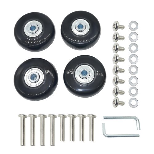 Diameter 1.8in Wear-Resistant Mute Luggage Suitcase Replacement Wheels Rubber Swivel Caster Wheels Repair Kits 4 Wheels