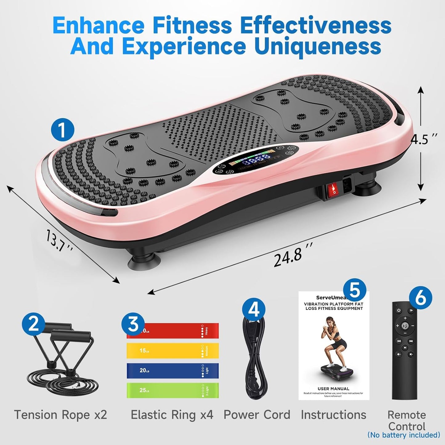 Skiennix Vibration Plate Exercise Machine - Full-Body Weight Loss & Lymphatic Drainage | 400 Lbs Capacity, 200 Speeds