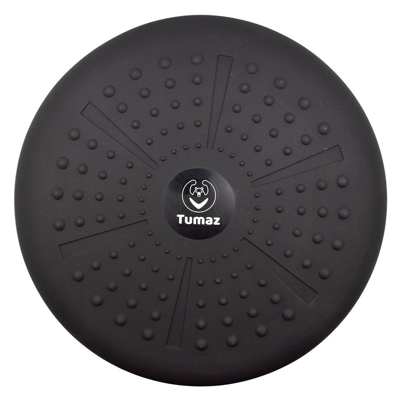 Tumaz Balance Board Cushion - Improves Focus for Kids, Relieves Back Pain, Builds Core Strength (Black, Extra Thick, Pump Included)