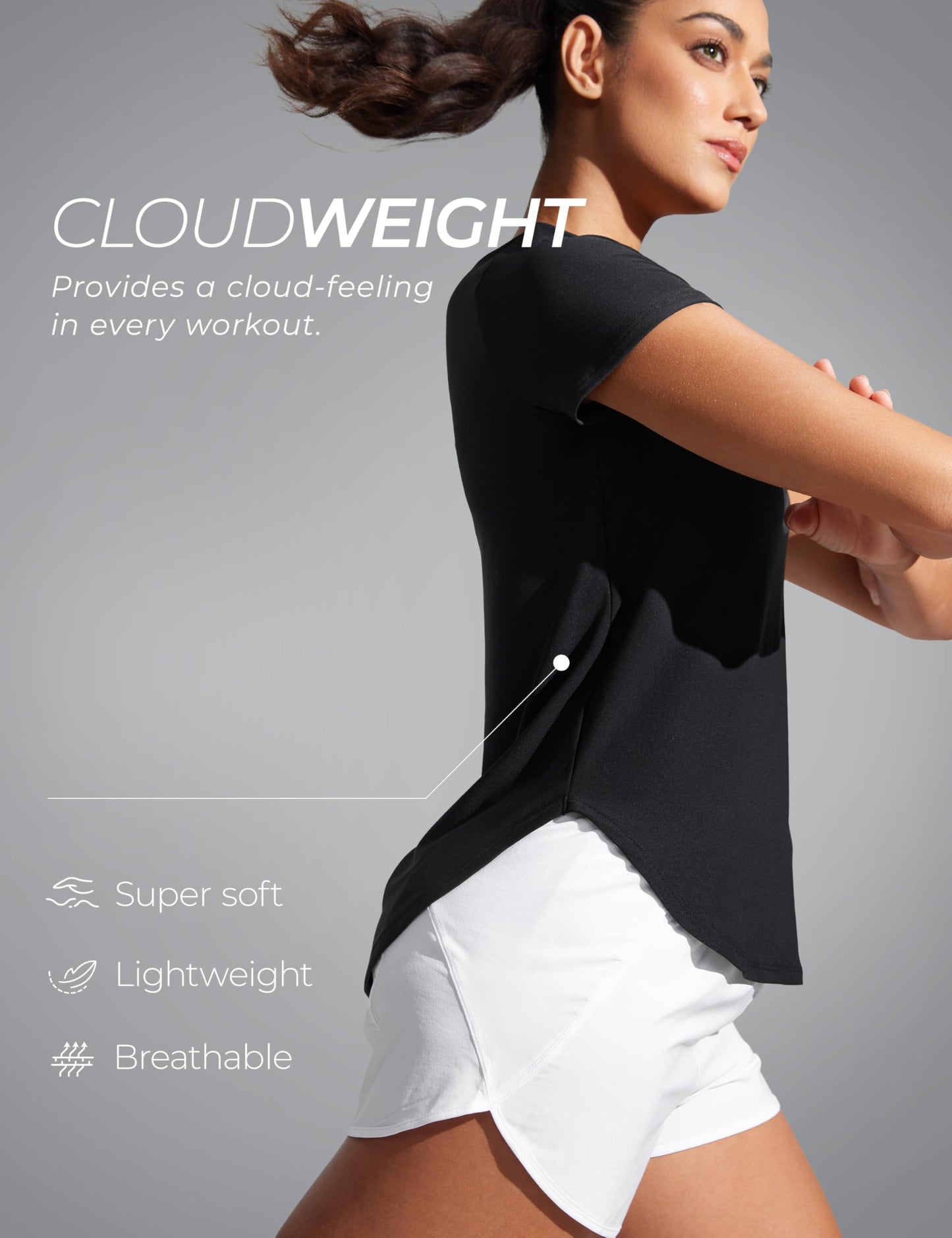 CRZ YOGA Cloudweight Crewneck T-Shirt Black Medium