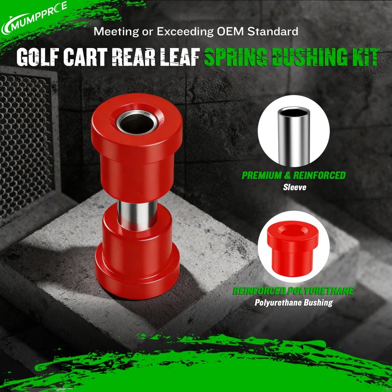 MUMPPRCE EZGO TXT Spring Bushing Kit, Golf Cart Rear Leaf Spring Polyurethane Bushing and Sleeves for EZGO TXT/Medalist (1994-up) & Club Car DS (1981-up), OEM# 70289-G02 70291-G01 14158-G1