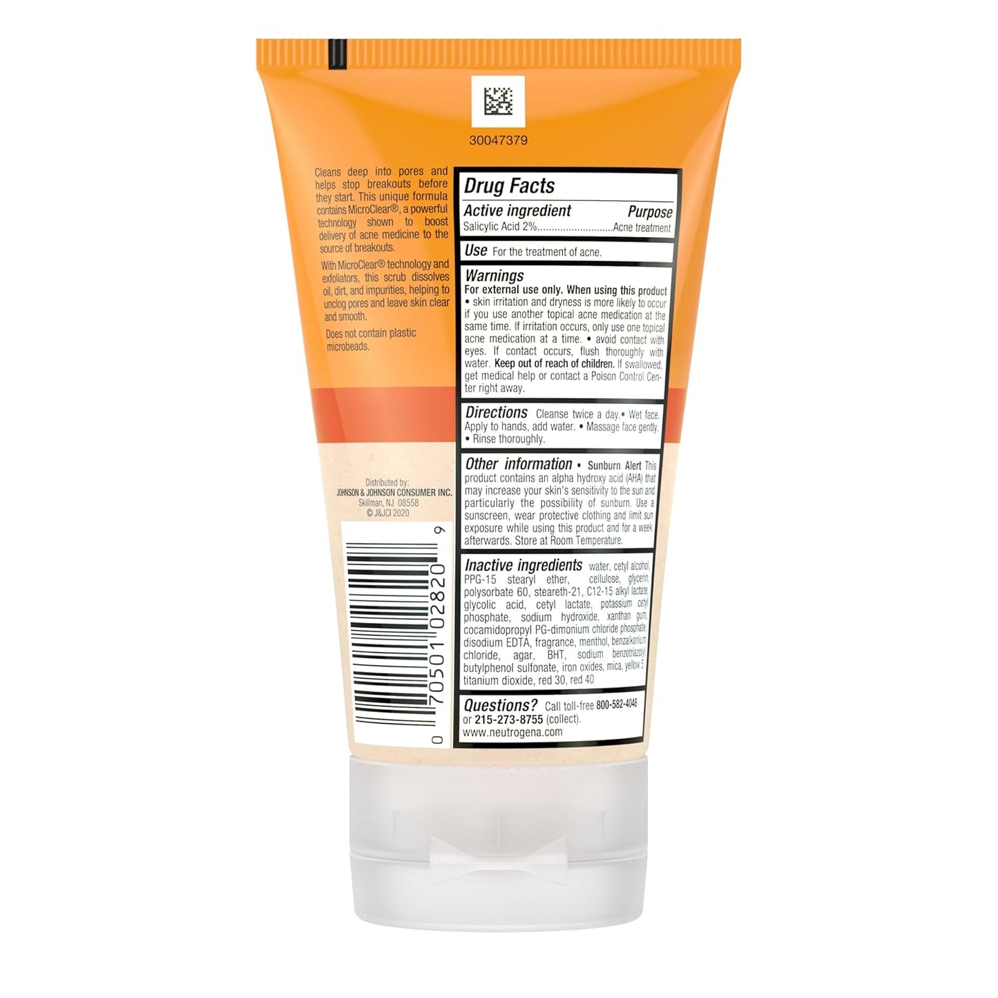 Neutrogena Oil-Free Acne Face Wash - 2% Salicylic Acid Exfoliating Scrub for Oily Skin | 4.2 fl. oz
