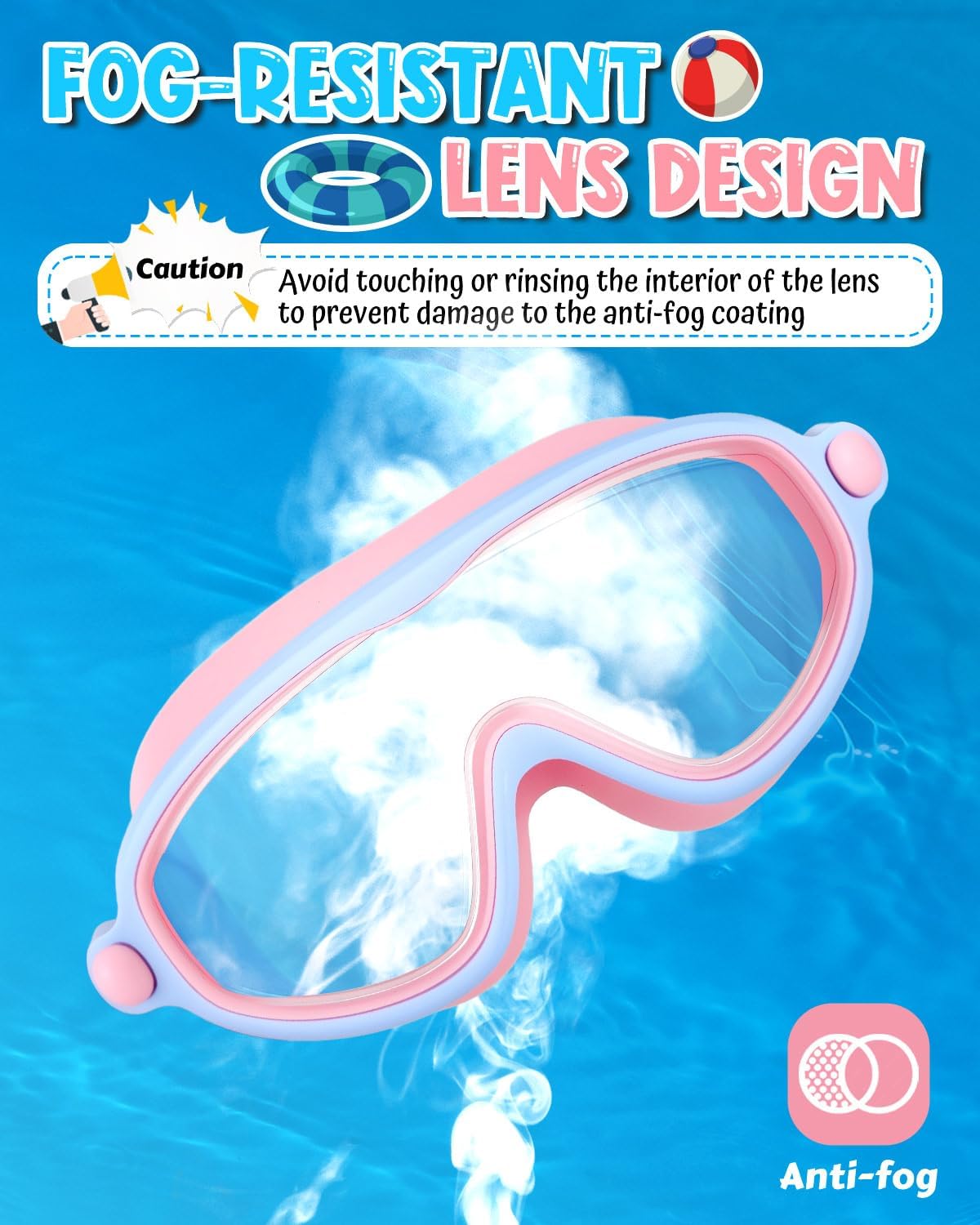 Rantizon Swim Goggles - Wide View Anti-Fog & UV Protection | 2-Pack for Adults & Kids
